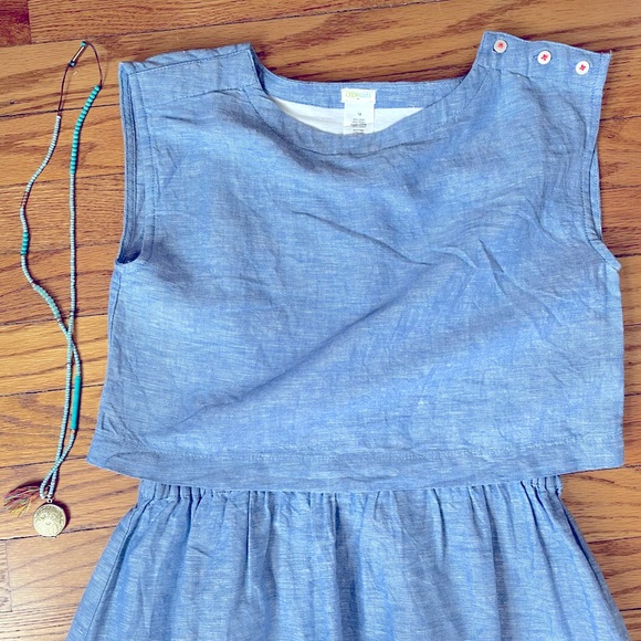 Jcrew Crewcuts Linen Blend Girl’s A-Line Dress - Picture 6 of 7